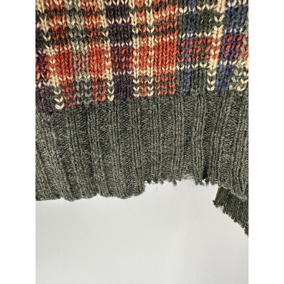 Ralph Lauren Purple Label Wool Tartan Leather Patch Hunting Field Sweater L (F4) - Picture 8 of 13